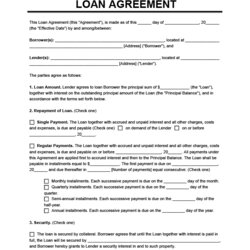High Quality Loan Repayment Agreement Template Free
