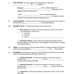 Sterling Free Loan Agreement Templates Word Template