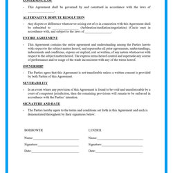 Perfect Free Loan Agreement Templates And Sample Template Word Business Doc Use