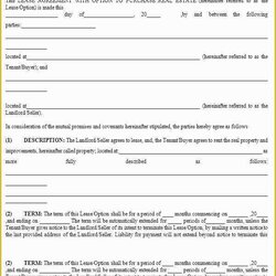 Lease To Own Template Free Of Rent Contract Printable Agreement