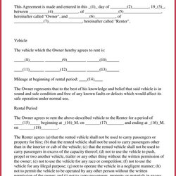 Swell Car Rental Agreement Template Rent
