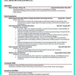 Matchless Free College Student Resume Templates Template Students Job Sample Samples Graduate Current