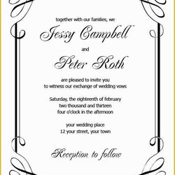 Outstanding Free Printable Wedding Invitation Templates For Microsoft Word Of Invitations Template Blank