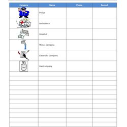 Magnificent Emergency Contact List Template Word Call Printable Phone Number Templates Important Form Excel