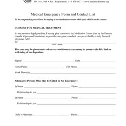 Peerless Emergency Contact Form Download Free Documents For Word And Excel Medical List