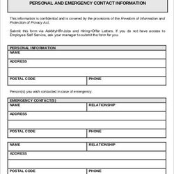 Cool Emergency Contact Forms Doc Business Needs Ambitious Width