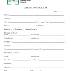 Superior Emergency Contact Form Download Free Documents For Word And Excel