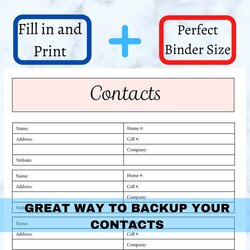 Emergency Contact Contacts Forms Editable And Printable