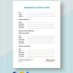 Sublime Emergency Contact Forms Doc Master Form Template