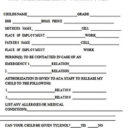 Outstanding Sample Emergency Contact Forms Form