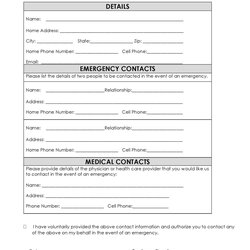 Free Printable And Editable Emergency Contact Form With Signature