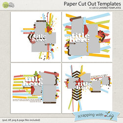 Exceptional Digital Scrapbook Templates Paper Cut Out Scrapping With Liz Store