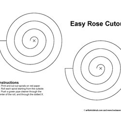Cool Best Images Of Printable Template Paper Rose Flower Easy Templates Kids Cut Pattern Make Cutout Flowers