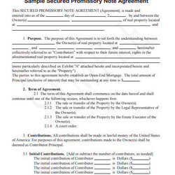 Matchless Free Real Estate Promissory Note Templates In Word Secured Sample Agreement Template