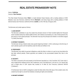 Excellent Real Estate Report Template In Free Download Promissory Note