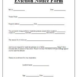 Admirable Free Eviction Forms Word Templates Notice Form Rental