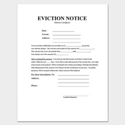 Out Of This World Sample Eviction Notice Template Blank