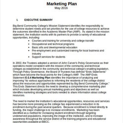 Very Good Marketing Plan Templates Free Word Excel Examples Business Advertising Template Example Executive