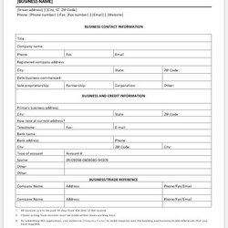 Capital Credit Application Form Templates For Ms Word Excel Vendor New