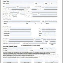 Tremendous Credit Application Form Templates Customer Template Agreement Business And
