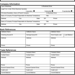 Business Account Application Form Template Credit