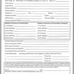 Download New Business Credit Application Form Template Can Save At Breathtaking
