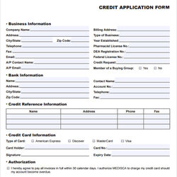 Perfect Free Credit Application Forms In Ms Word Form Template Excel Sample Templates