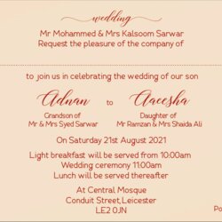 Outstanding Get View Muslim Wedding Invitation Card Design Template Wording
