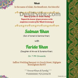 Islamic Wedding Card Templates Width
