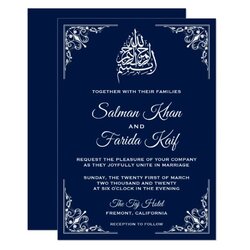 Brilliant Design Of Muslim Wedding Invitations Templates Islamic Invites