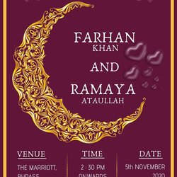 Superb Muslim Wedding Invitation Pin On Islamic Invitations Card Design