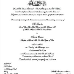 Worthy Muslim Invitation Wedding Free Cards Wordings Wording Invitations Urdu Invites Weddings Standard Card