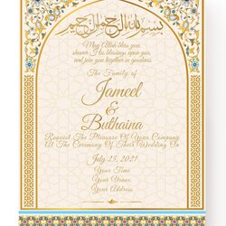 Superlative Printable Islamic Wedding Invitation Muslim