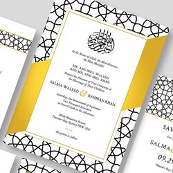 Splendid Islamic Wedding Invitation Free Templates