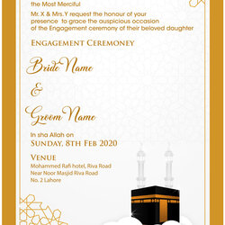 Wonderful Muslim Wedding Invitation Template Royalty Free Vector Image