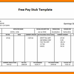 Wonderful Free Payroll Checks Templates Template Stub Paycheck Pay Check Business Blank Through Fresh Excel