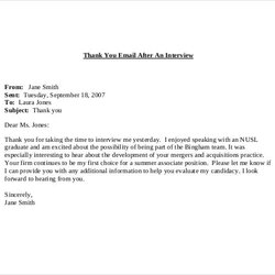 Terrific Thank You Note After Interview Free Sample Example Format Download Email Template Business
