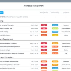 Templates To Help You Plan And Manage Your Next Project Campaign Marketing Template Management Launch