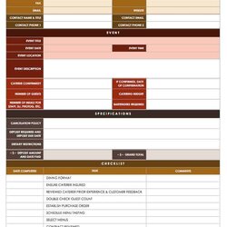 The Highest Quality Free Event Planning Checklist Template Excel Collection Catering Vendor
