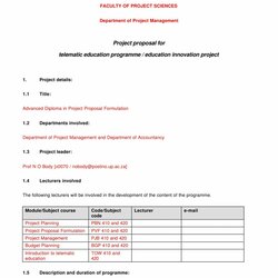Printable Student Project Proposal Examples Word Education Template Excel