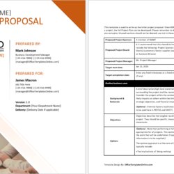Free Project Proposal Template Created In Ms Word
