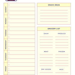 Cool Free Printable House Food And Meal Planning Blank Best Planner Sheet
