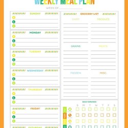 Free Printable Weekly Meal Planner Template Budget Plan Sheets Planning