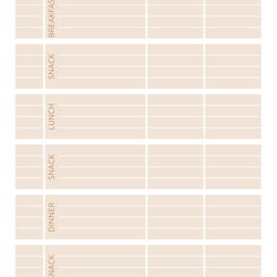 Smashing Printable Daily Food Journal Download Weekly Meal Planner Template Undated Hourly