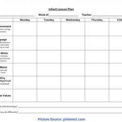 Brilliant Daycare Lesson Plan Template Interesting Infant Blank