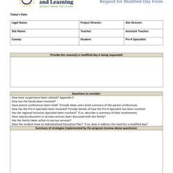 Champion Georgia United States Request For Modified Day Form Page Thumb