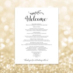Excellent Wedding Welcome Letter Printable Itinerary