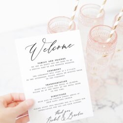 High Quality Wedding Welcome Letter Template Printable