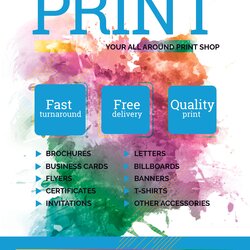 Sublime Printable Free Flyer Templates Print Shop Template