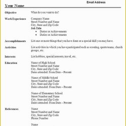 First Job Resume Template Free Objective Of Examples Sample Part Time